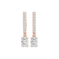 Emerald-Cut Moissanite Hoop Drop Earrings – 925 Sterling Silver, 18K Gold Vermeil