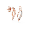 Moissanite Pavé Flame Stud Earrings – 925 Sterling Silver, 18K Gold Vermeil
