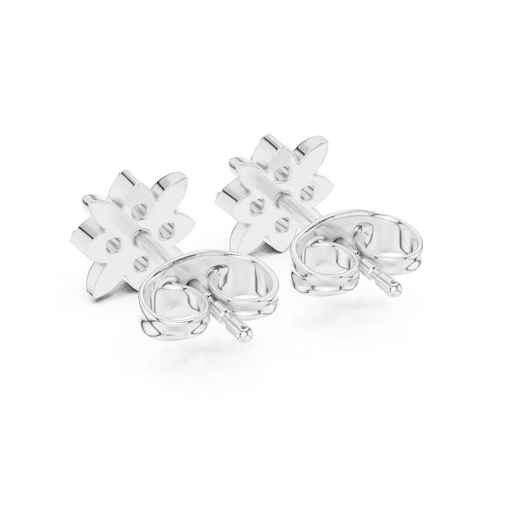 Moissanite Flower Star Stud Earrings – 925 Sterling Silver, 18K Gold Vermeil