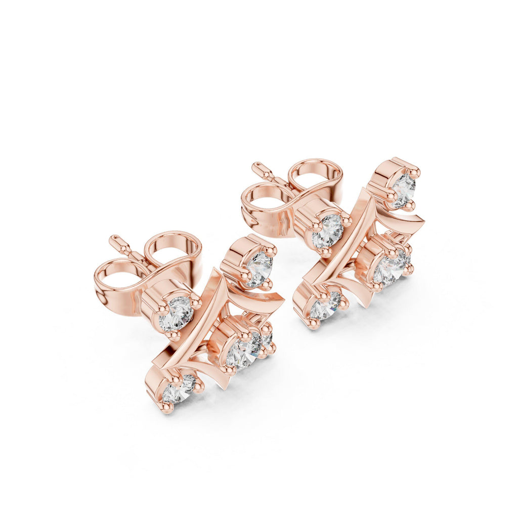 Moissanite Four-Point Star Frame Stud Earrings – 925 Sterling Silver, 18K Gold Vermeil