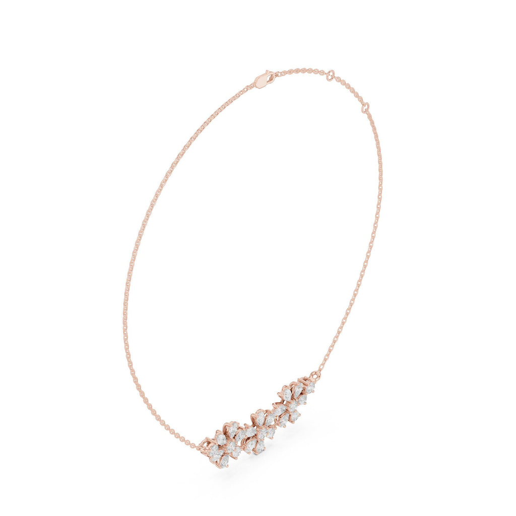 Pear & Marquise Moissanite Flower Mangalsutra Necklace – 925 Sterling Silver, 18K Gold Vermeil