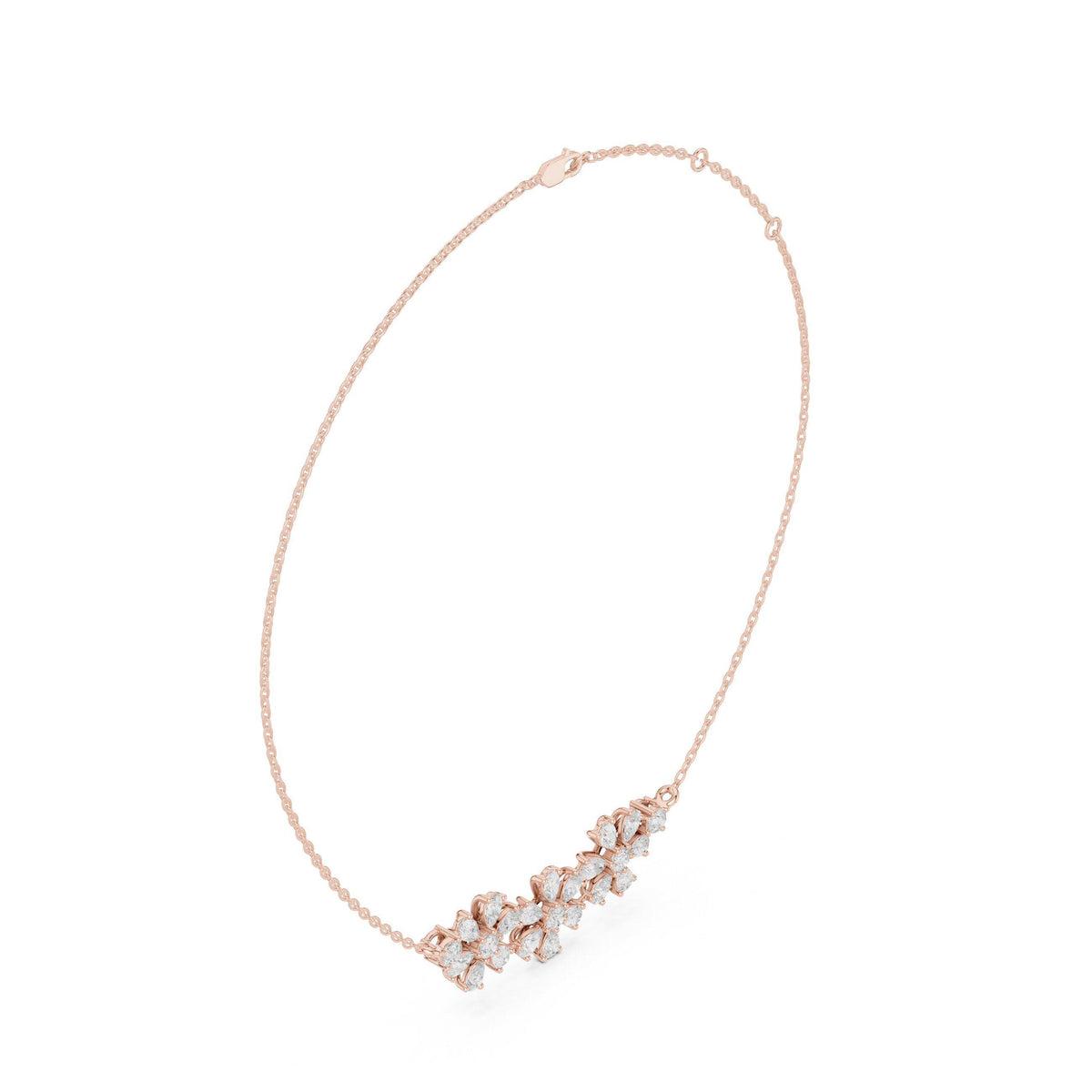 Pear & Marquise Moissanite Flower Mangalsutra Necklace – 925 Sterling Silver, 18K Gold Vermeil