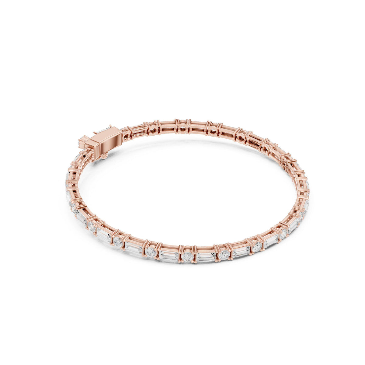 18K Gold Vermeil Mens Moissanite Tennis Bracelet | 925 Silver, Brilliant Sparkle, Luxury Gift