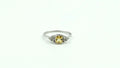 Cushion Yellow Sapphire & Diamond Ring – 925 Sterling Silver, 18K White Gold Vermeil