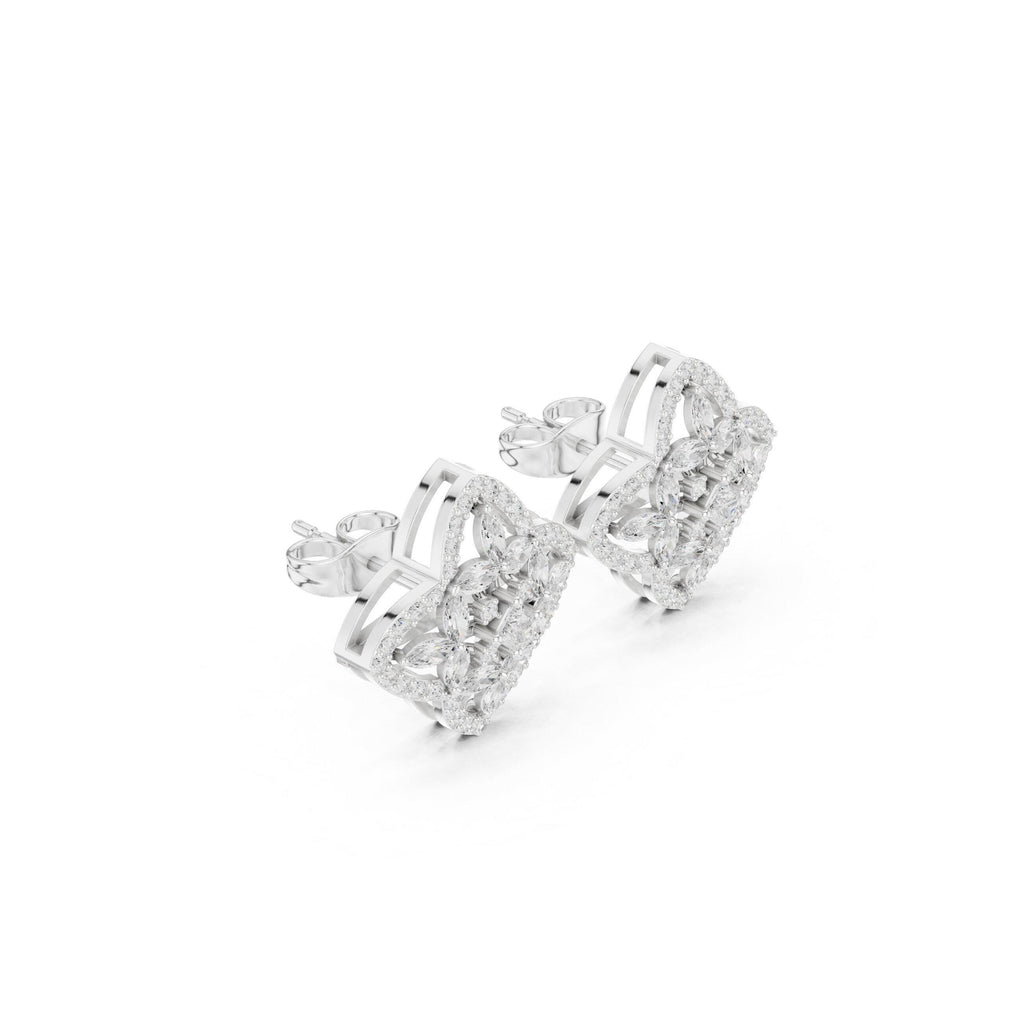 Moissanite Quatrefoil Stud Earrings – 925 Sterling Silver, 18K Gold Vermeil