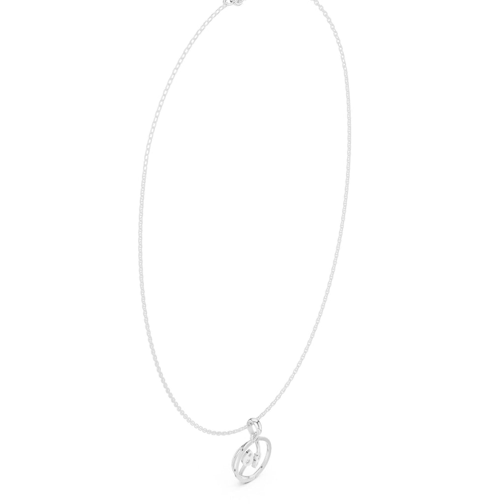 Pear Moissanite Open Swirl Pendant Necklace – 925 Sterling Silver, 18K Gold Vermeil