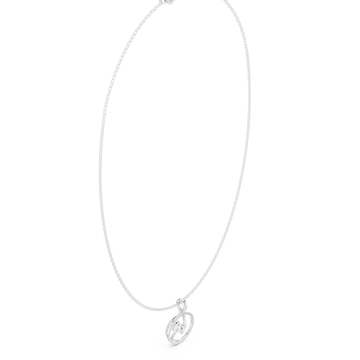 Pear Moissanite Open Swirl Pendant Necklace – 925 Sterling Silver, 18K Gold Vermeil