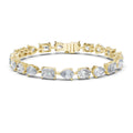Emerald, Pear & Oval Moissanite Tennis Bracelet – 925 Sterling Silver, 18K Gold Vermeil