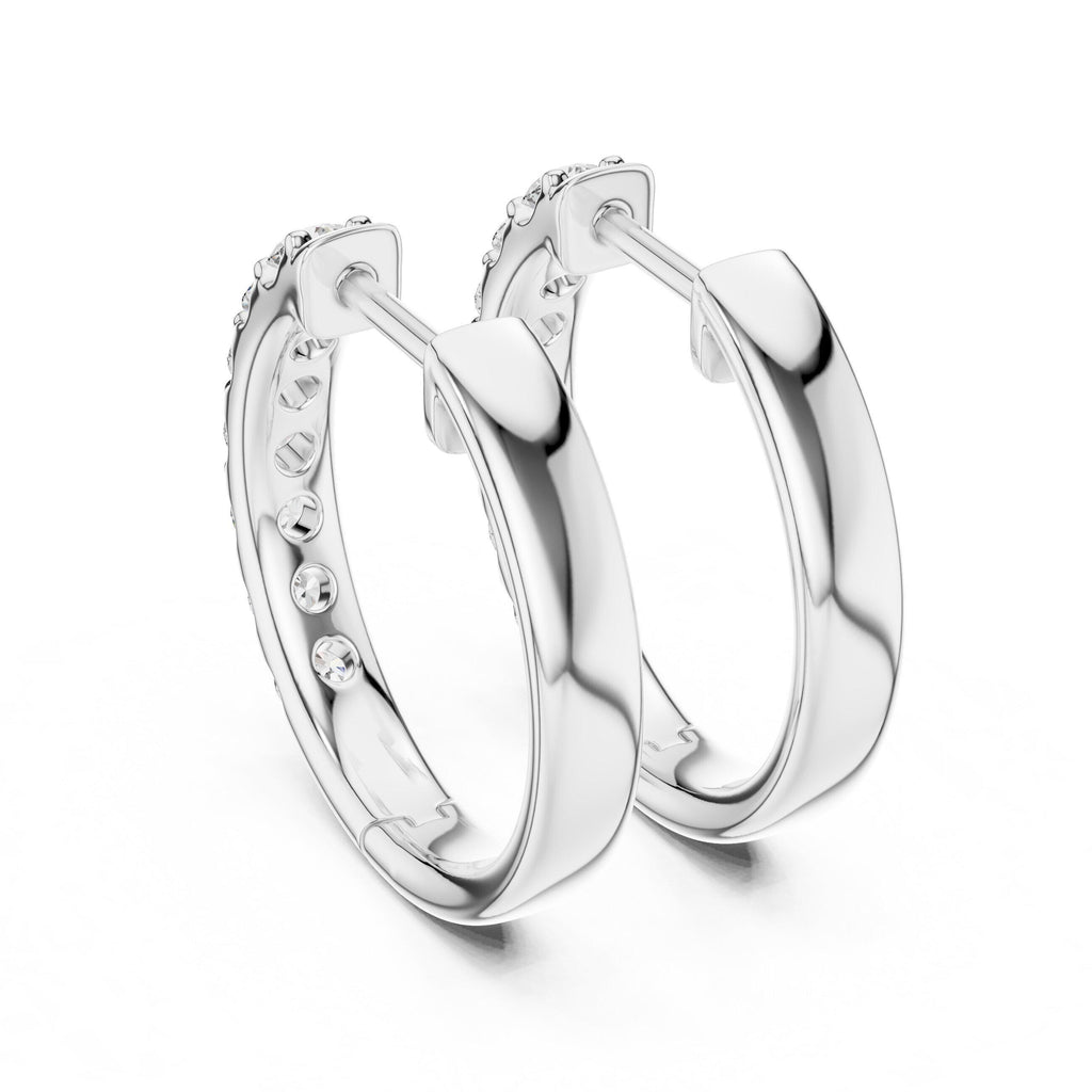 Round Moissanite Eternity Hoop Earrings – 925 Sterling Silver, 18K Gold Vermeil