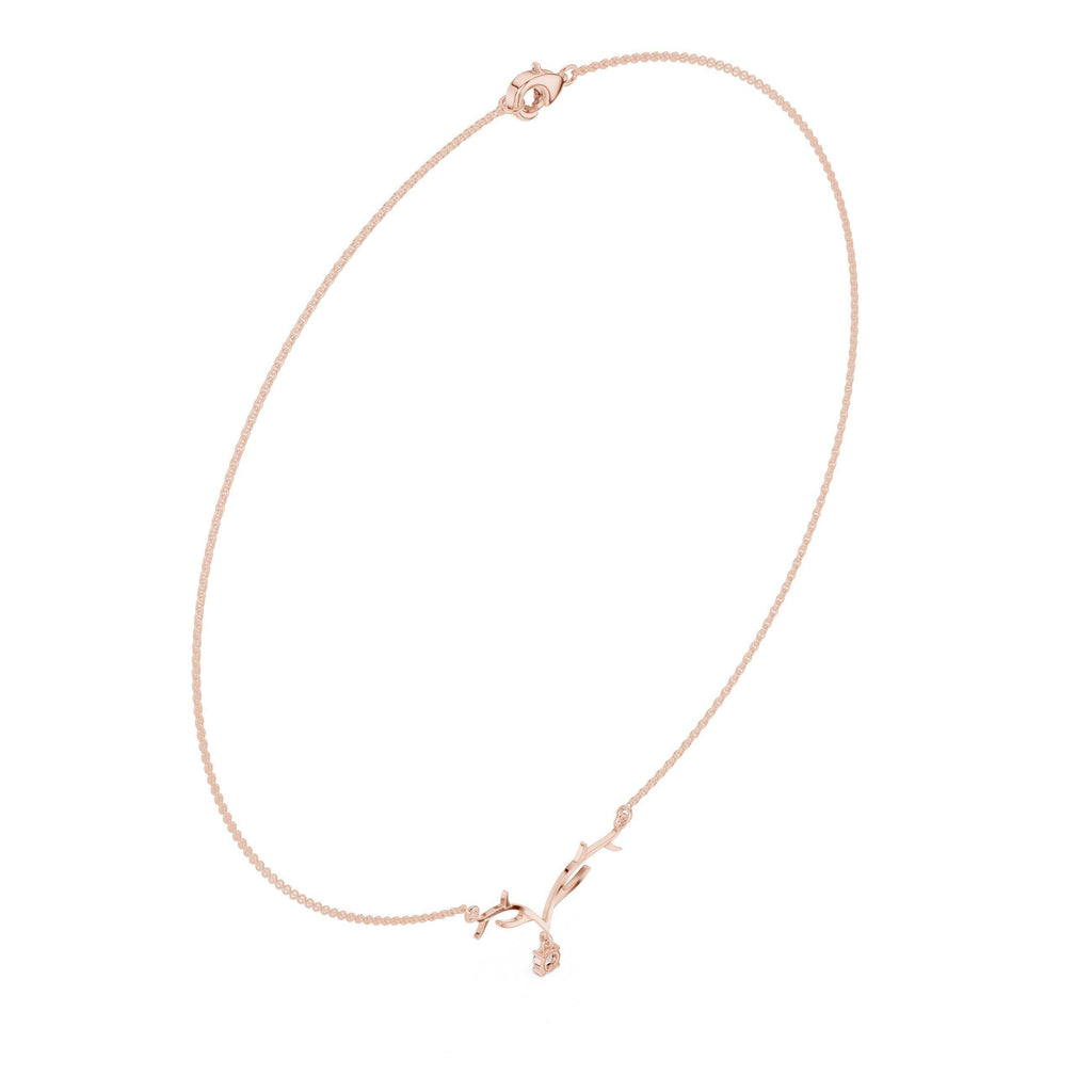 Moissanite Twig Branch Necklace – 925 Sterling Silver, 18K Gold Vermeil