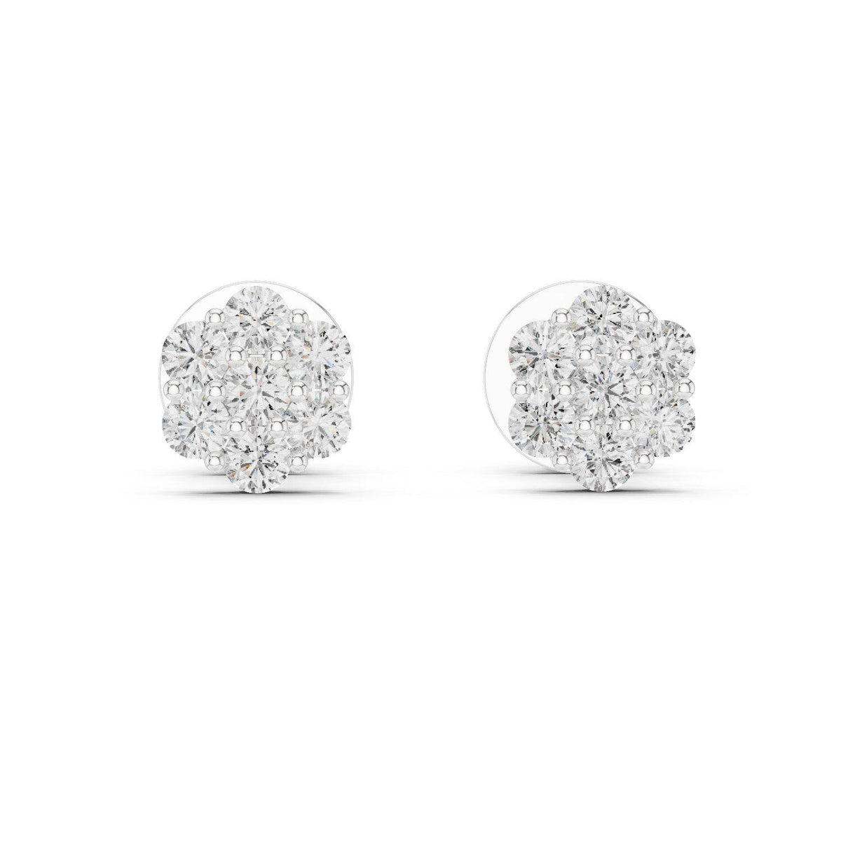 Moissanite Flower Cluster Stud Earrings – 925 Sterling Silver, 18K Gold Vermeil