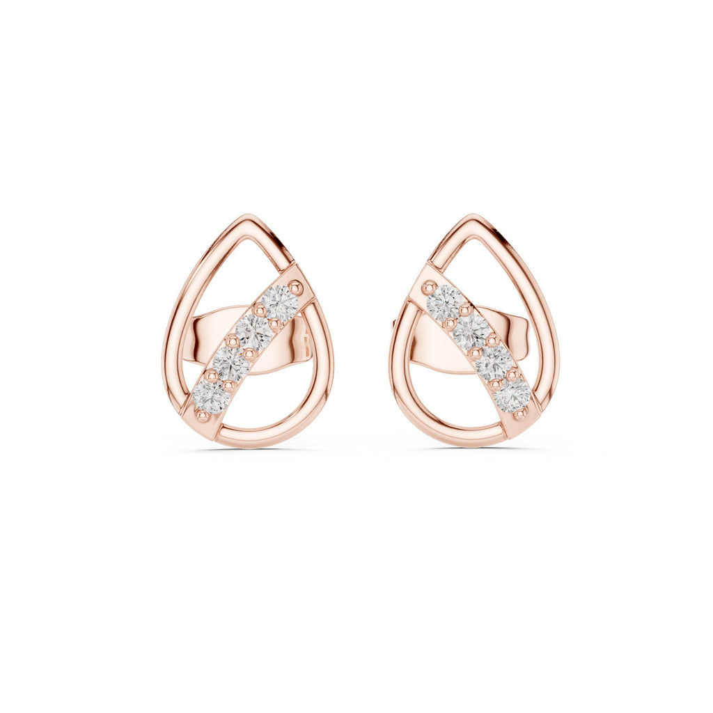 Moissanite Open Teardrop Stud Earrings – 925 Sterling Silver, 18K Gold Vermeil