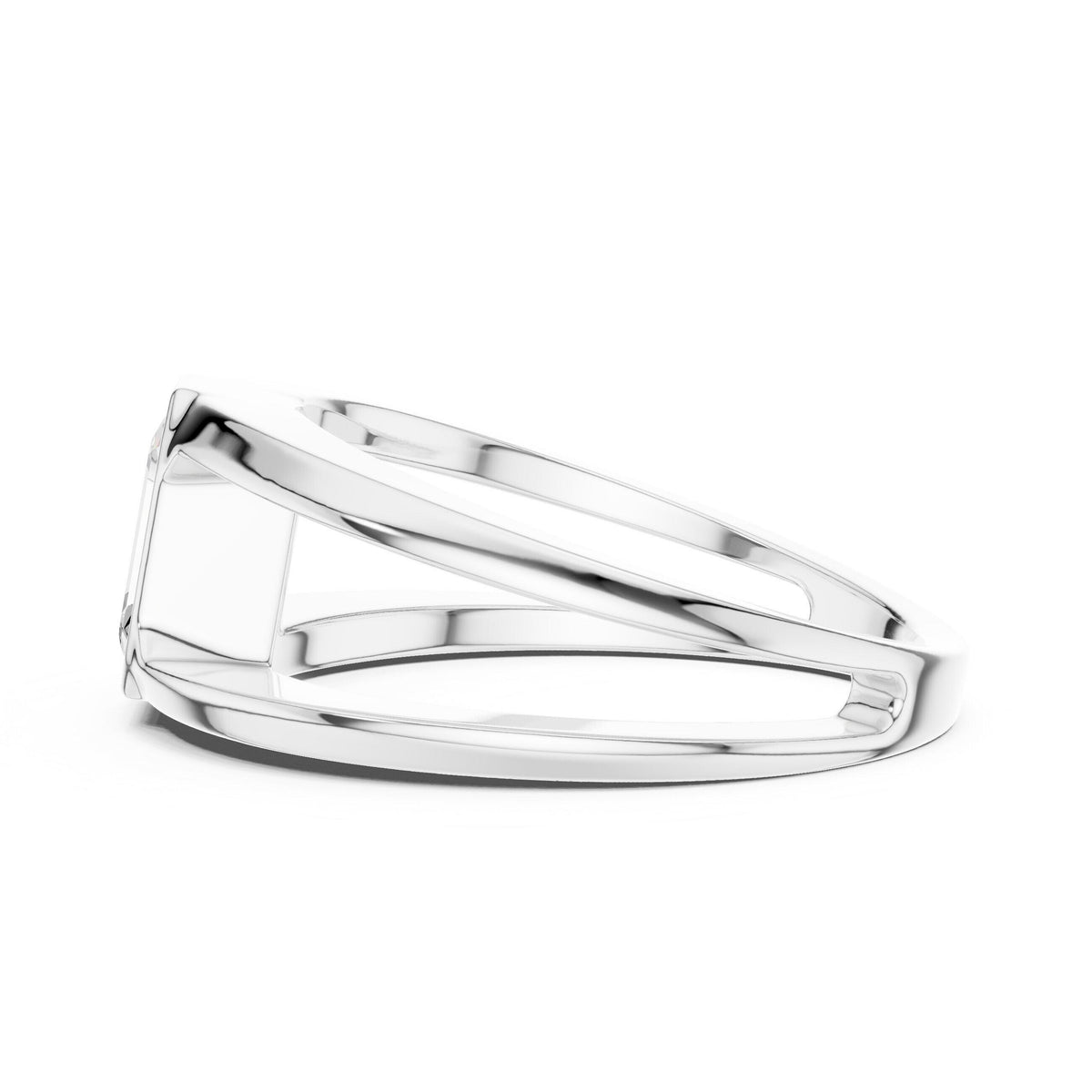 Men's Emerald-Cut Moissanite Ring, Split Band – 925 Sterling Silver, 18K Gold Vermeil
