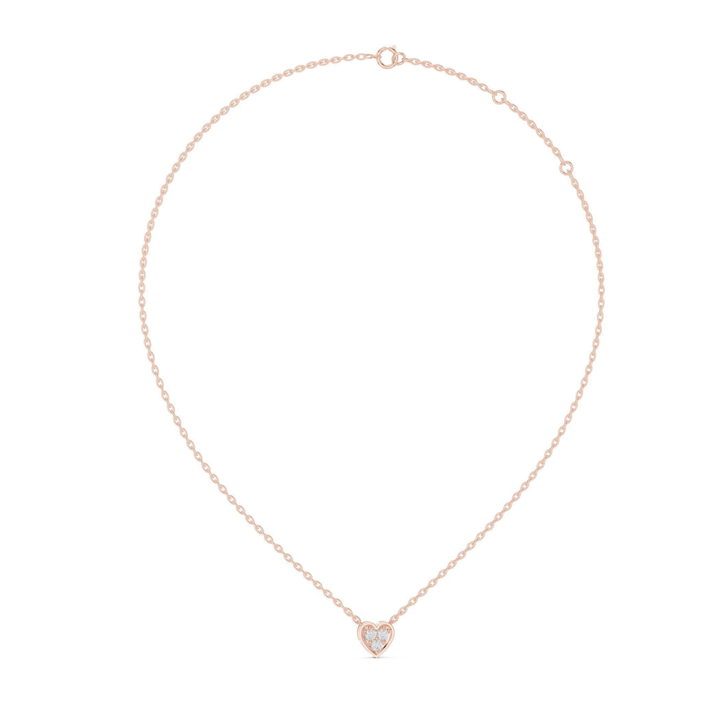 Moissanite Trio Heart Pendant Necklace – 925 Sterling Silver, 18K Gold Vermeil