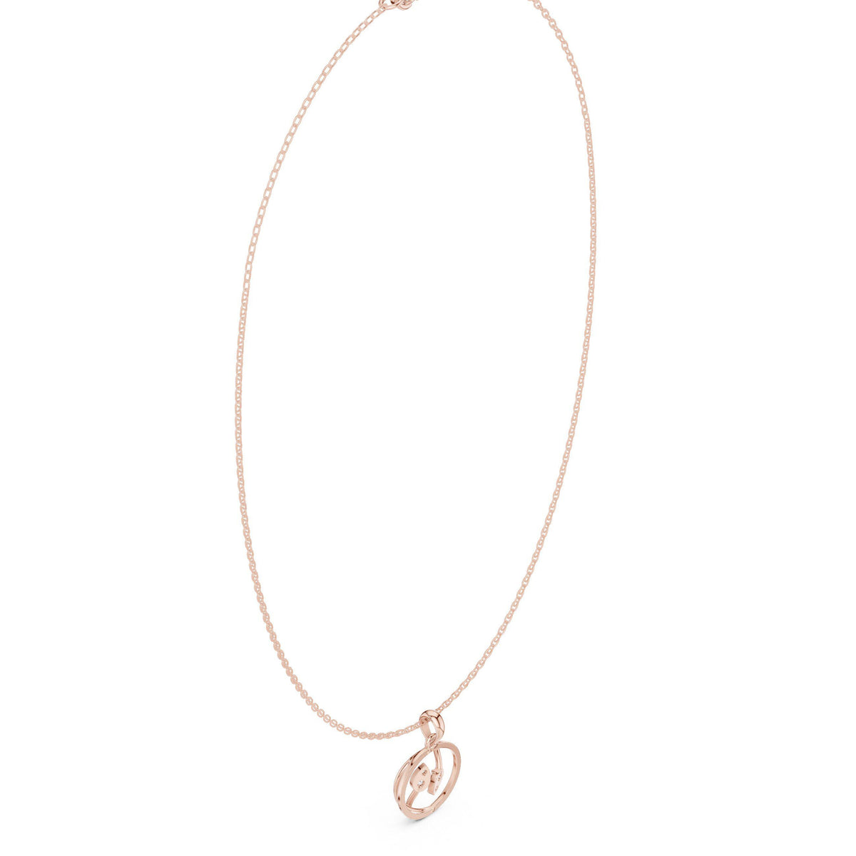 Pear Moissanite Open Swirl Pendant Necklace – 925 Sterling Silver, 18K Gold Vermeil