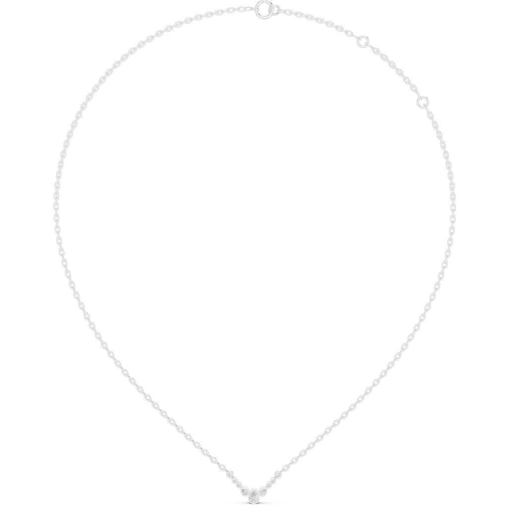 Moissanite Petite Chevron Necklace – 925 Sterling Silver, 18K Gold Vermeil