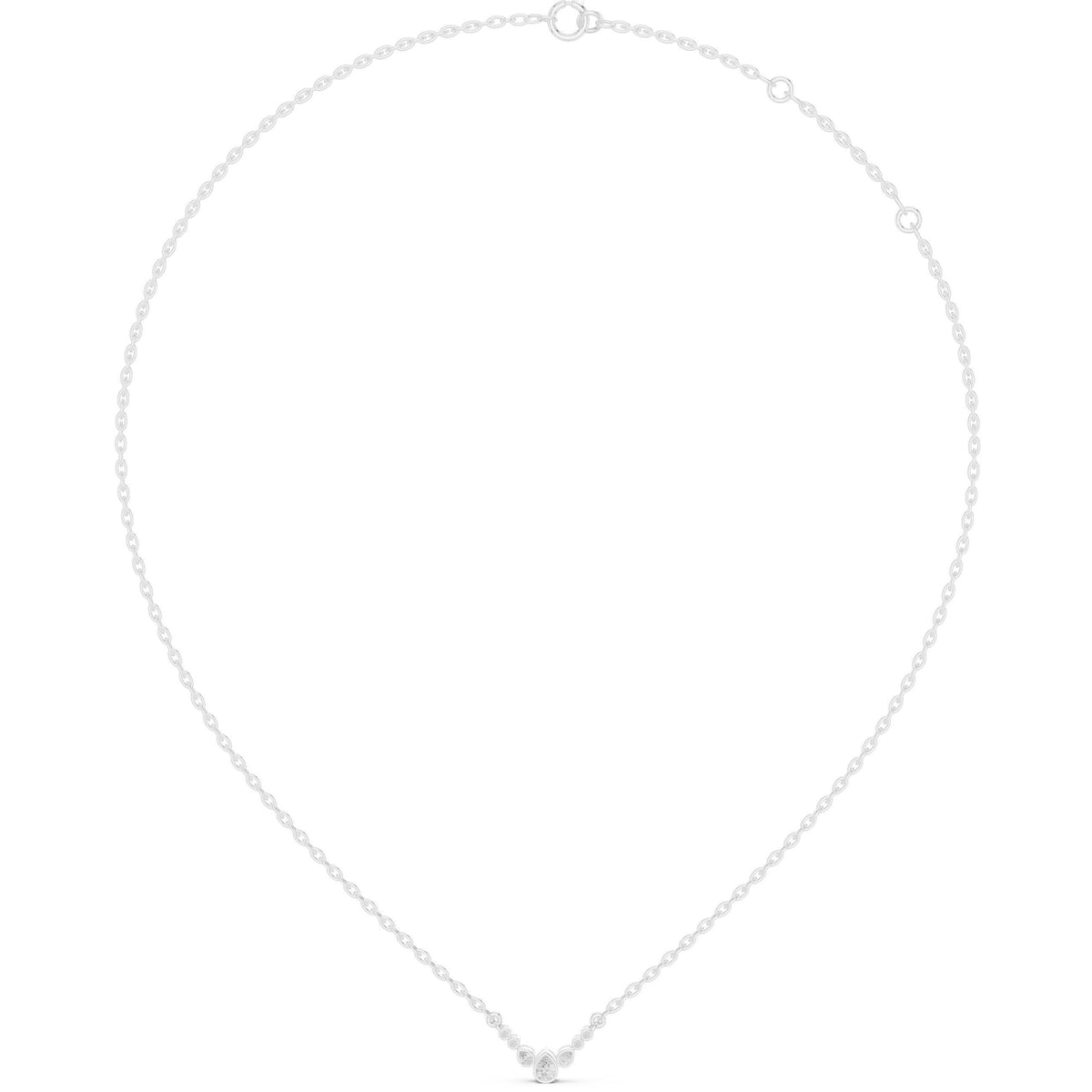 Moissanite Petite Chevron Necklace – 925 Sterling Silver, 18K Gold Vermeil