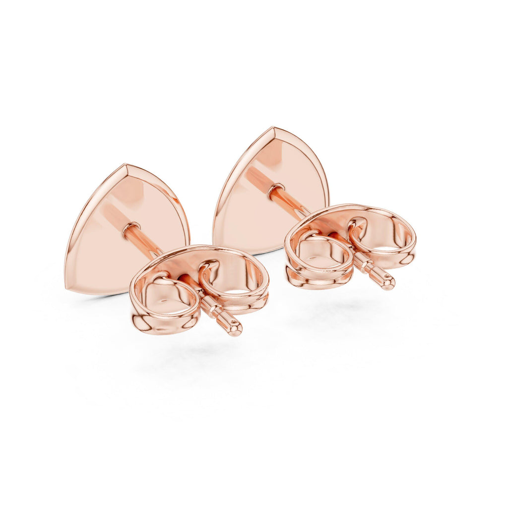Moissanite Pavé Trillion Stud Earrings – 925 Sterling Silver, 18K Gold Vermeil