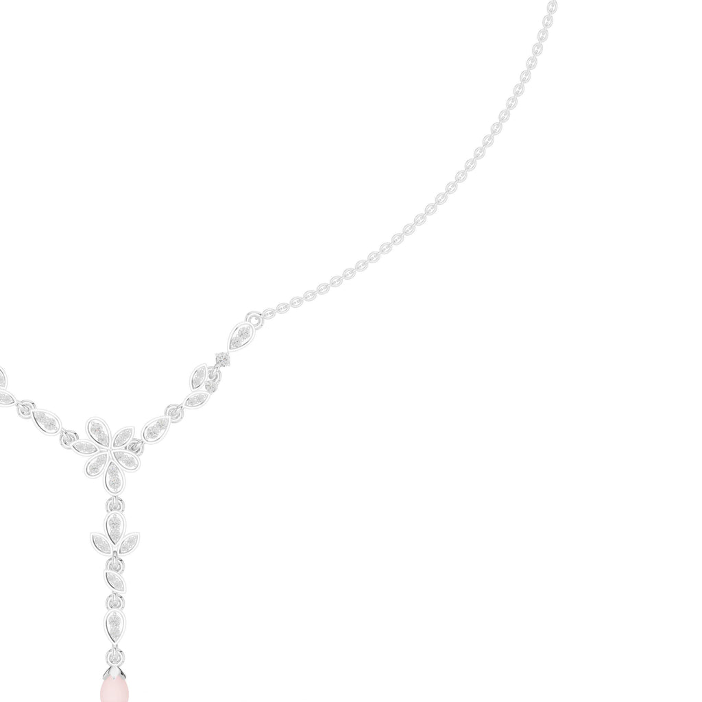 Moissanite Cluster Y-Lariat Necklace – 925 Sterling Silver, 18K Gold Vermeil