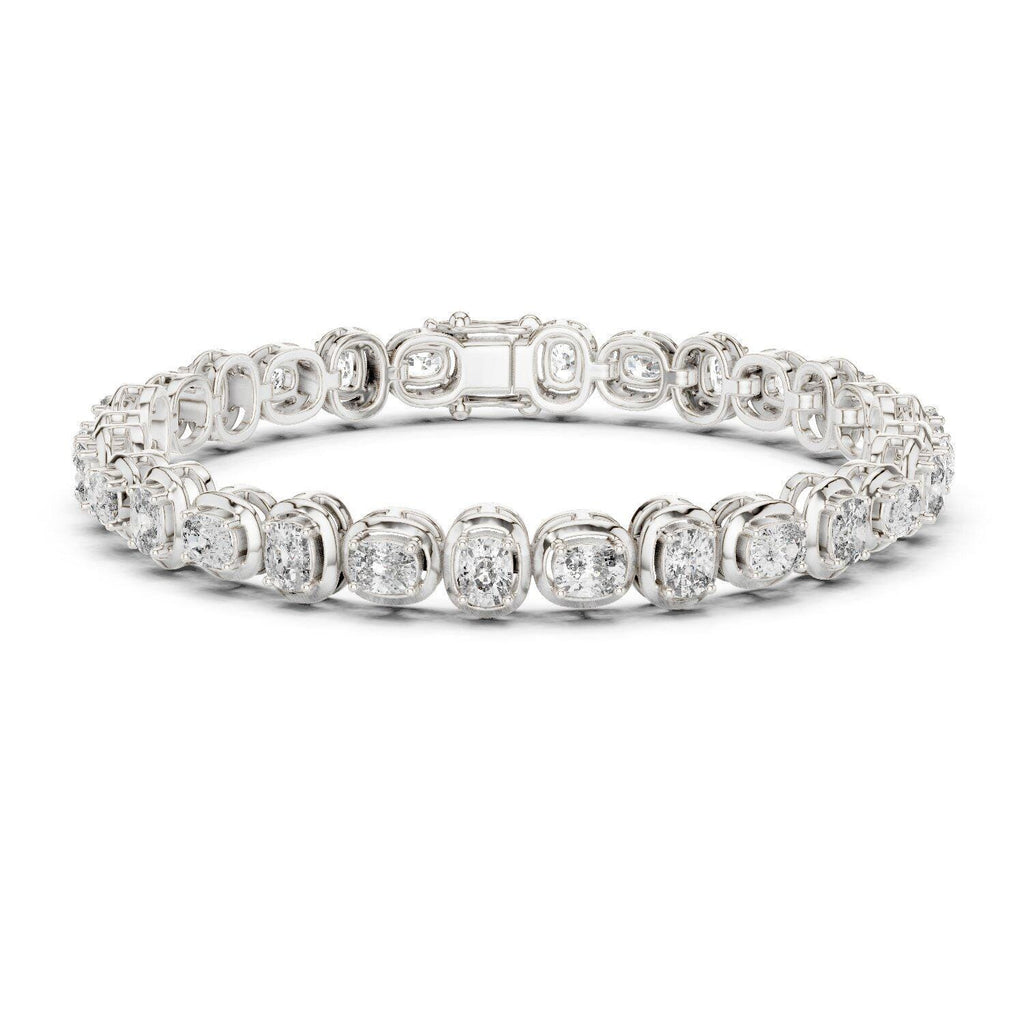 3x4mm Cushion Moissanite Tennis Bracelet – 925 Sterling Silver, 18K Gold Vermeil