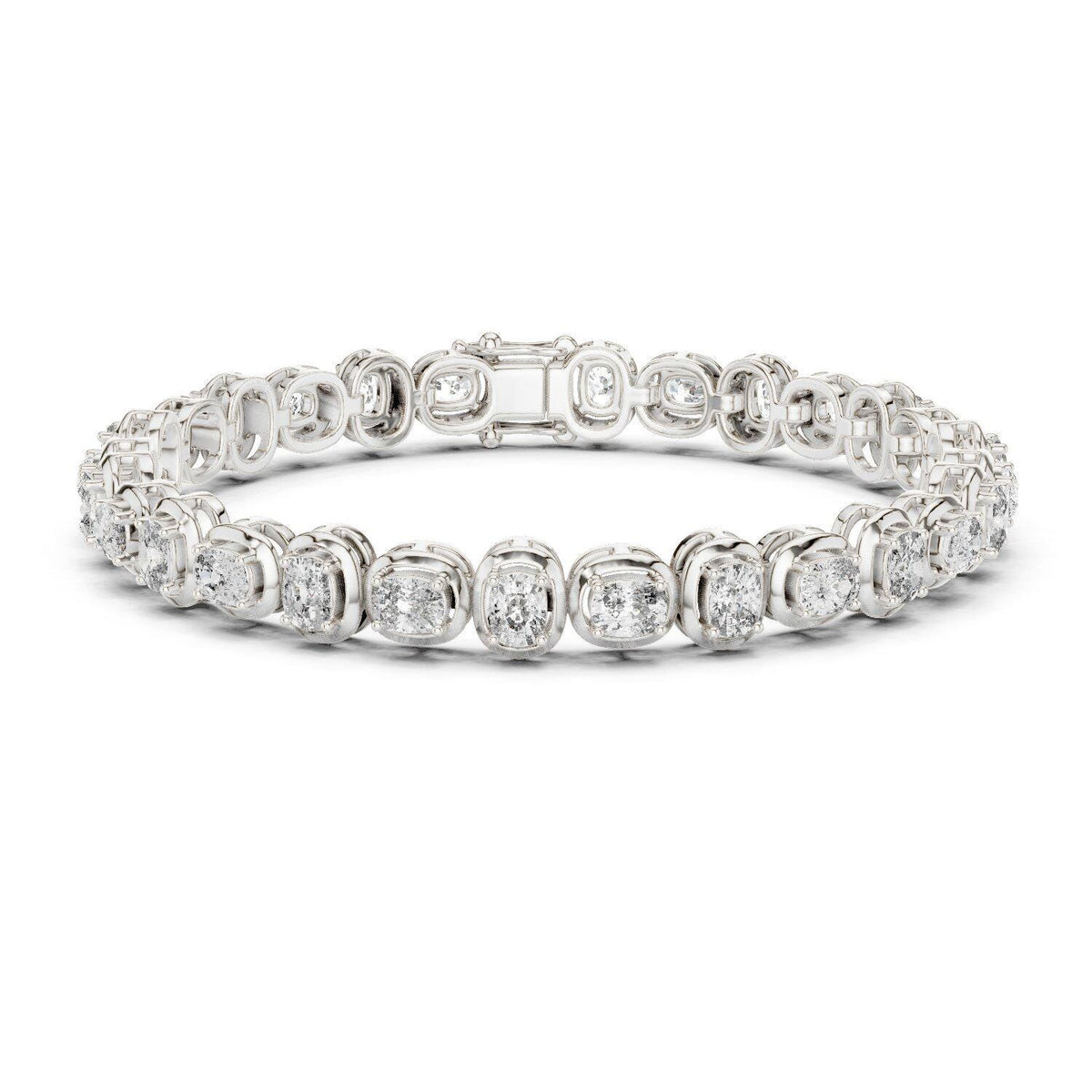 3x4mm Cushion Moissanite Tennis Bracelet – 925 Sterling Silver, 18K Gold Vermeil
