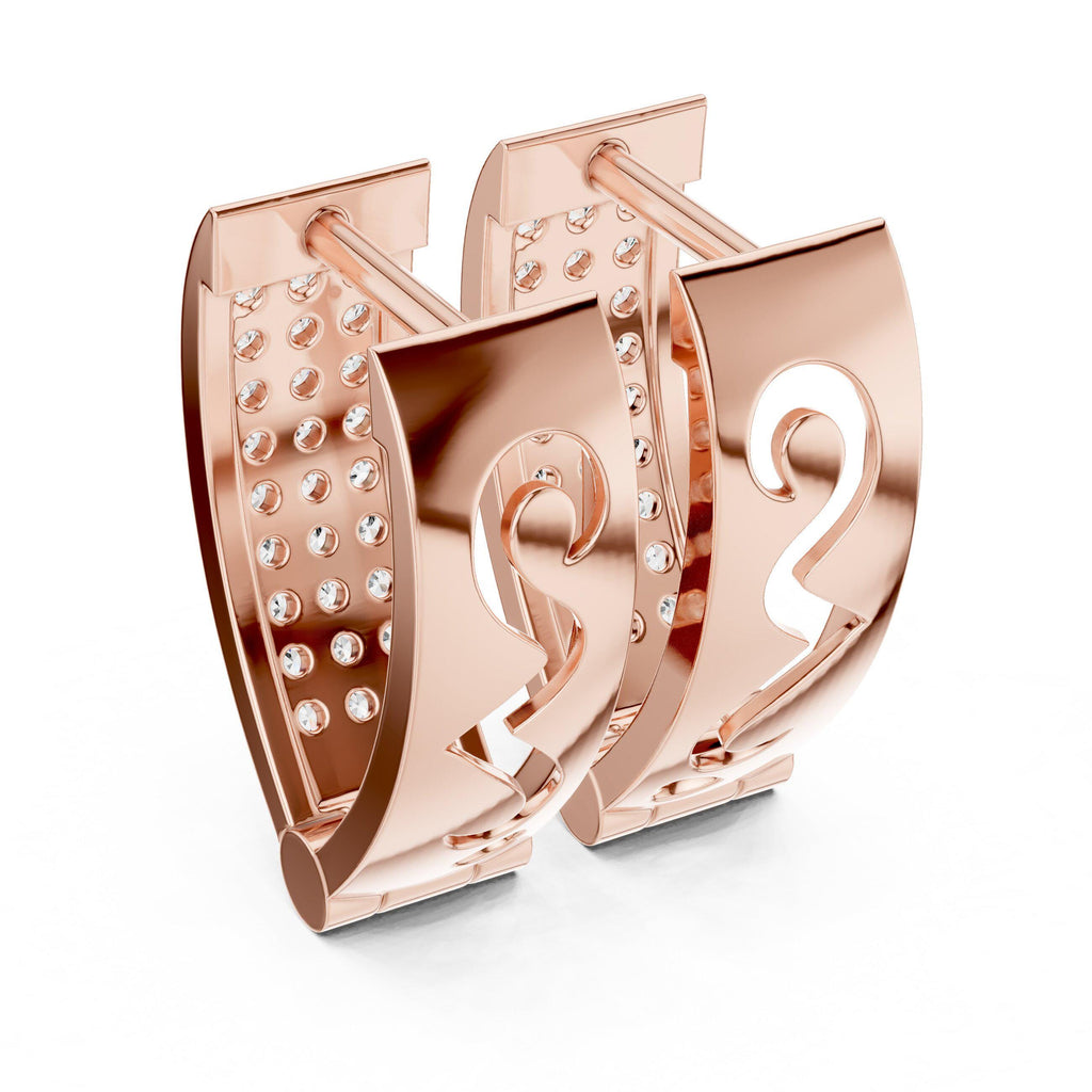 Moissanite Pavé Wide Huggie Hoop Earrings – 925 Sterling Silver, 18K Gold Vermeil