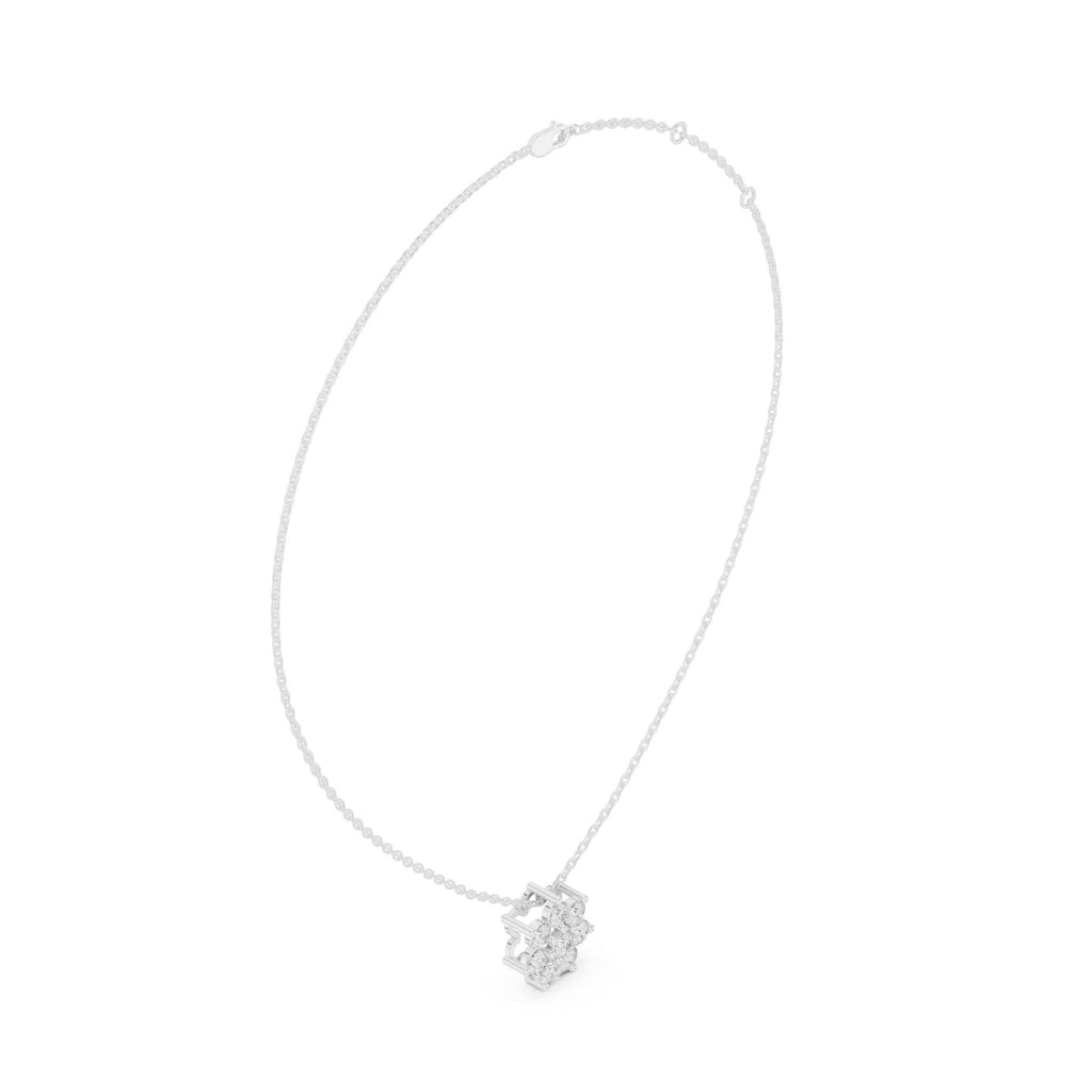 Moissanite Flower Cluster Mangalsutra Pendant – 925 Sterling Silver, 18K Gold Vermeil