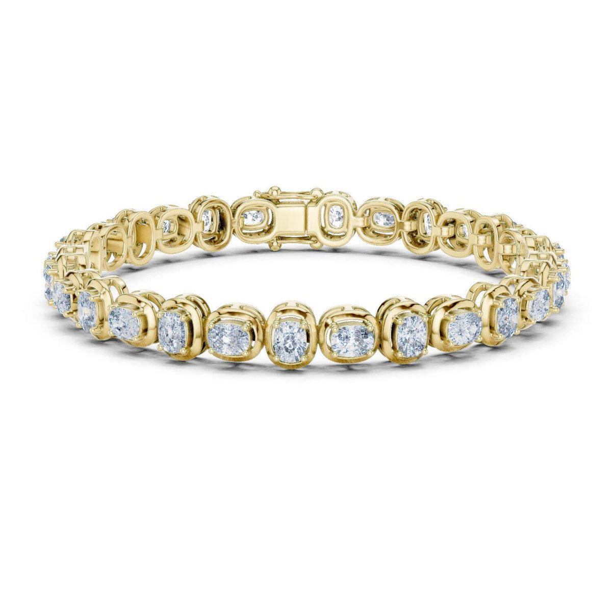 3x4mm Cushion Moissanite Tennis Bracelet – 925 Sterling Silver, 18K Gold Vermeil