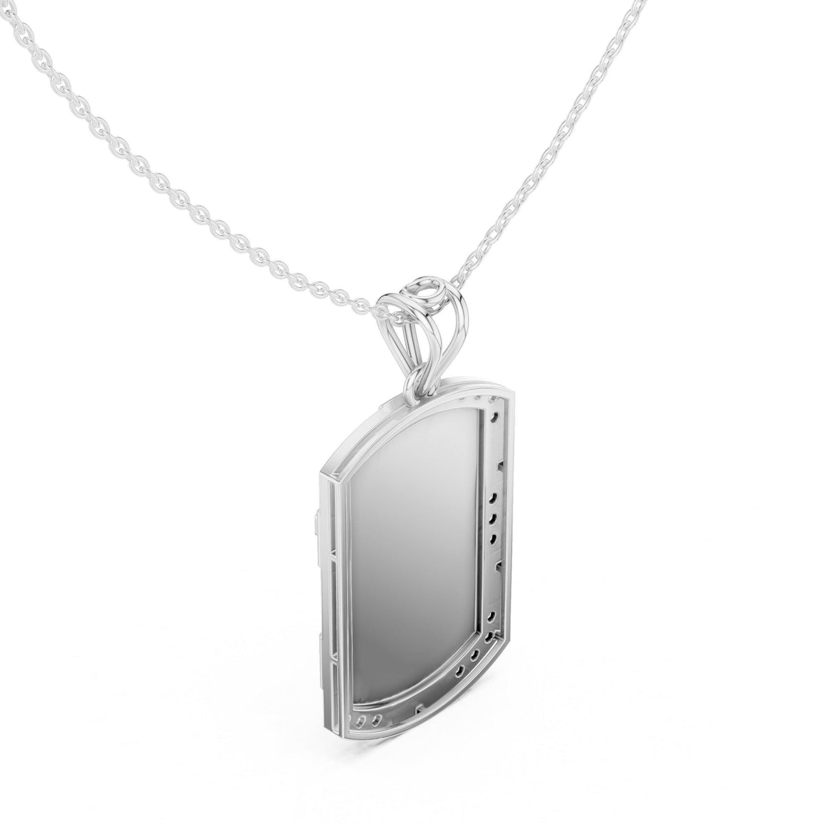 Moissanite Cross Dog Tag Necklace – 925 Sterling Silver, 18K Gold Vermeil