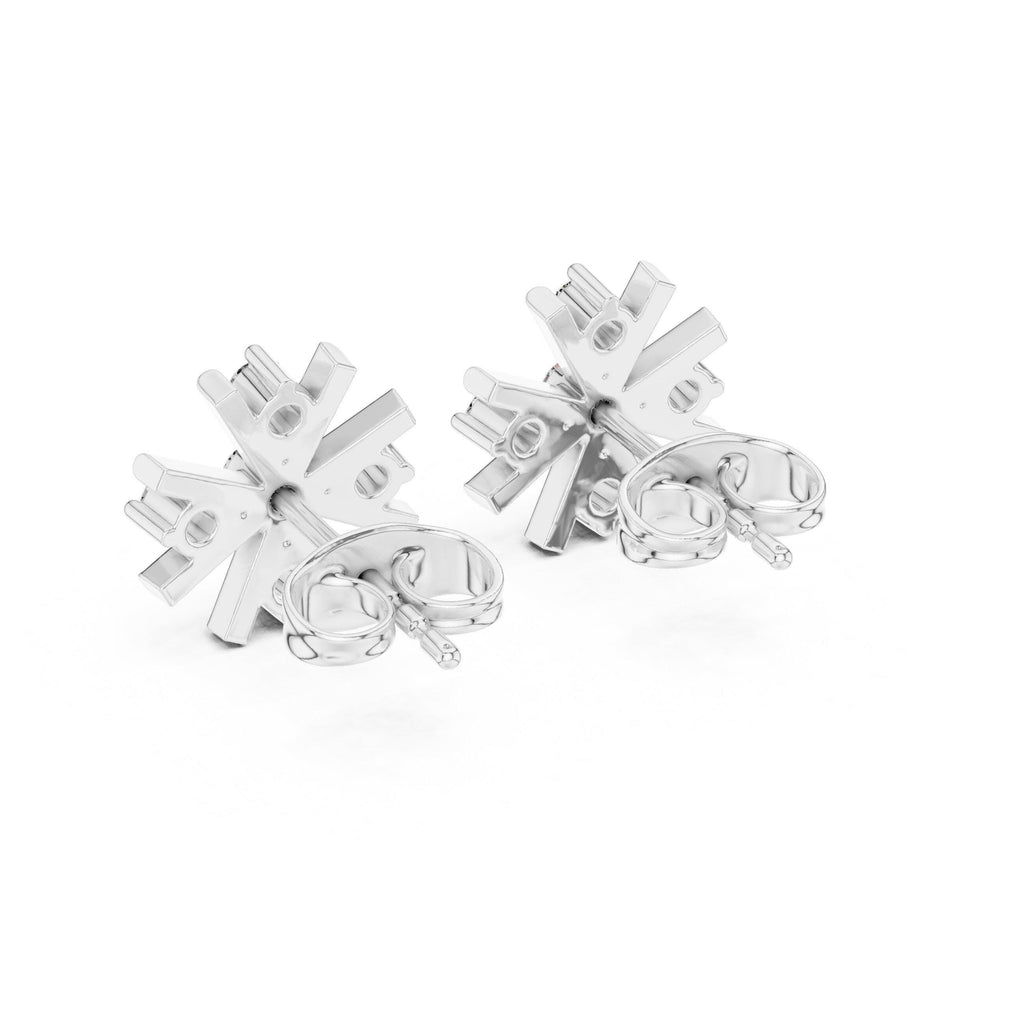 Moissanite Snowflake Stud Earrings – 925 Sterling Silver, 18K Gold Vermeil