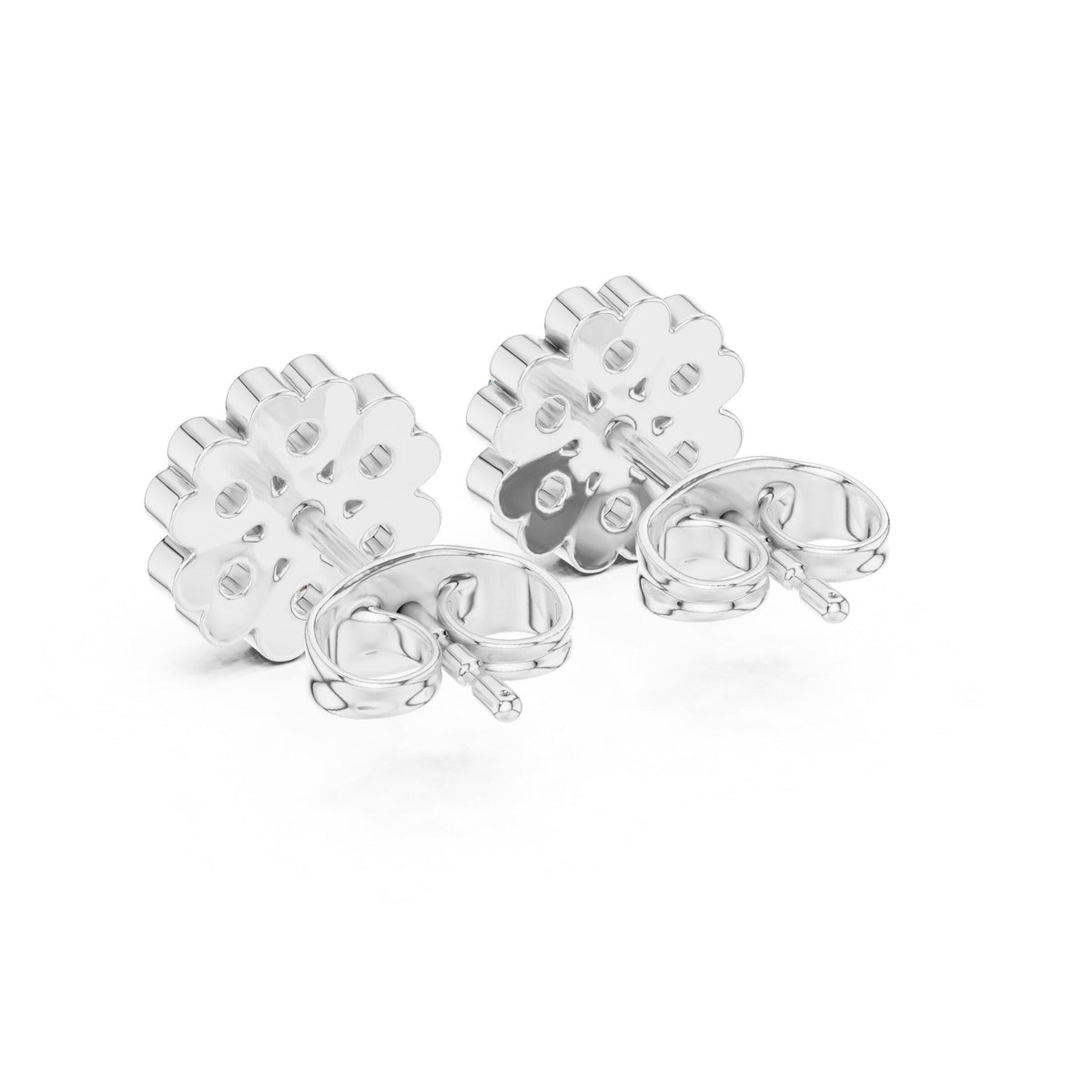 Moissanite Four-Leaf Clover Stud Earrings – 925 Sterling Silver, 18K Gold Vermeil