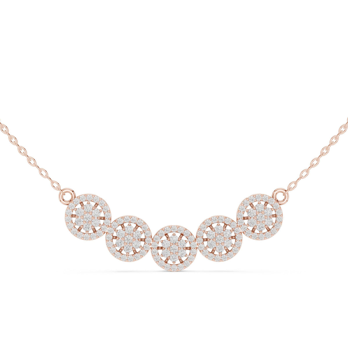 Moissanite Cluster Halo Trio Mangalsutra Necklace – 925 Sterling Silver, 18K Gold Vermeil