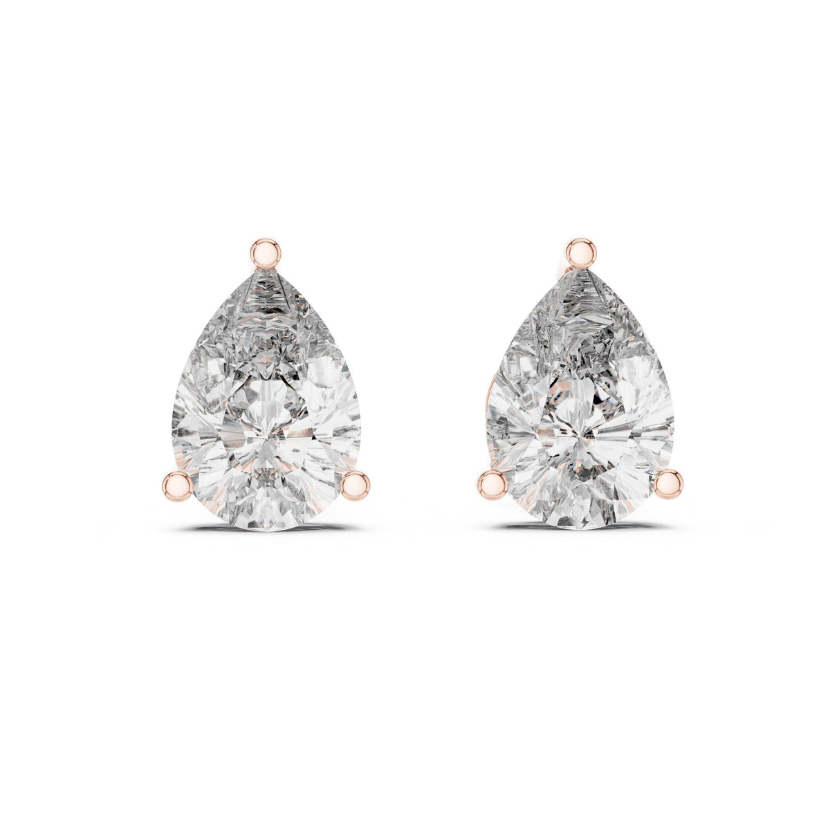 Pear Moissanite Stud Earrings – 925 Sterling Silver, 18K Gold Vermeil