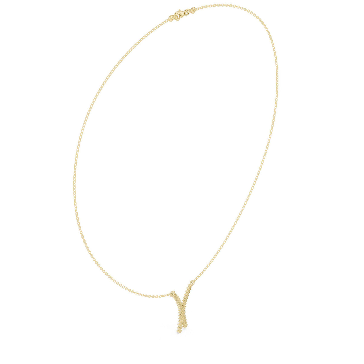 Moissanite Pavé Wishbone Necklace – 925 Sterling Silver, 18K Gold Vermeil