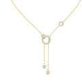 Round & Oval Moissanite Circle Lariat Necklace – 925 Sterling Silver, 18K Gold Vermeil