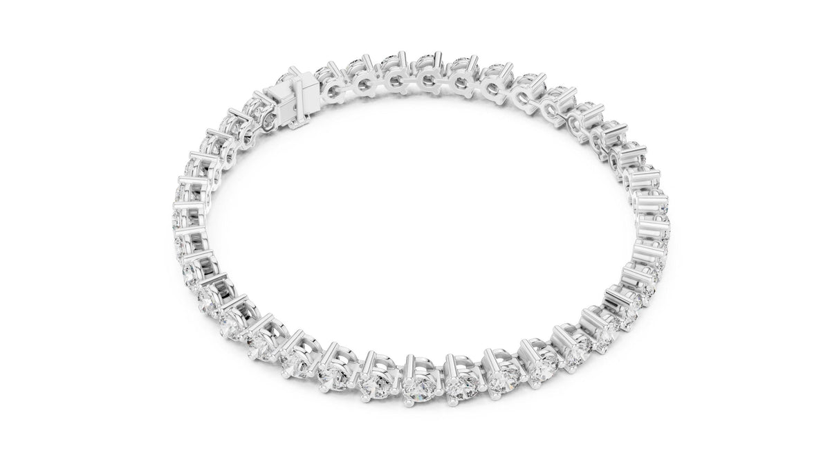 4mm Round Moissanite Tennis Bracelet – 925 Sterling Silver, 18K Gold Vermeil