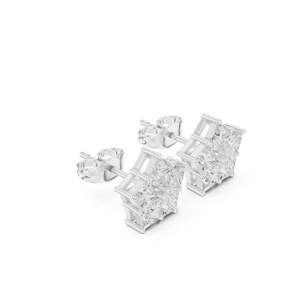 Pear Moissanite Star Cluster Stud Earrings – 925 Sterling Silver, 18K Gold Vermeil