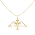 Moissanite Trishul & Om Pendant Necklace – 925 Sterling Silver, 18K Gold Vermeil