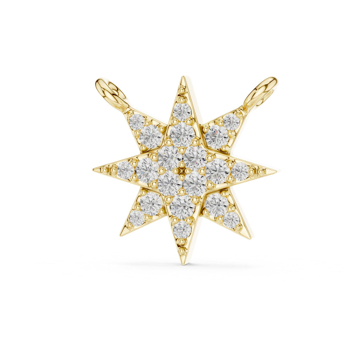 Moissanite Eight-Point Star Necklace – 925 Sterling Silver, 18K Gold Vermeil