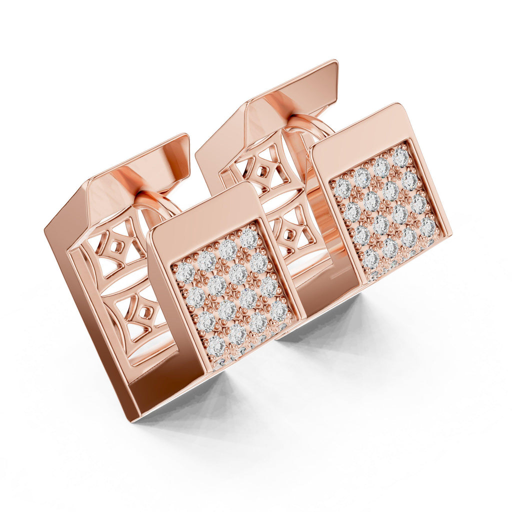 Moissanite Pavé Plug Hoop Earrings – 925 Sterling Silver, 18K Gold Vermeil