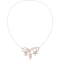 Moissanite Pavé Flower & Baguette Drop Necklace – 925 Sterling Silver, 18K Gold Vermeil