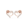 Moissanite Rose & Heart Stud Earrings – 925 Sterling Silver, 18K Gold Vermeil