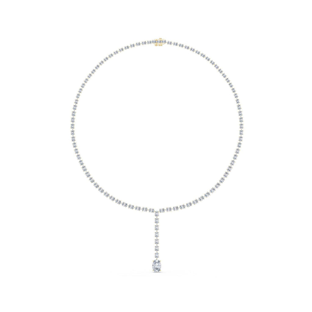 Moissanite Y-Drop Tennis Necklace – 925 Sterling Silver, 18K Gold Vermeil