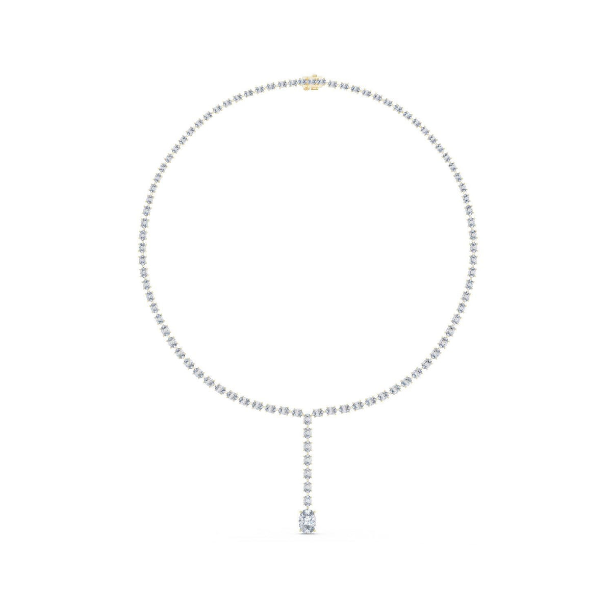 Moissanite Y-Drop Tennis Necklace – 925 Sterling Silver, 18K Gold Vermeil