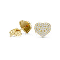 Moissanite Pavé Heart Stud Earrings – 925 Sterling Silver, 18K Gold Vermeil