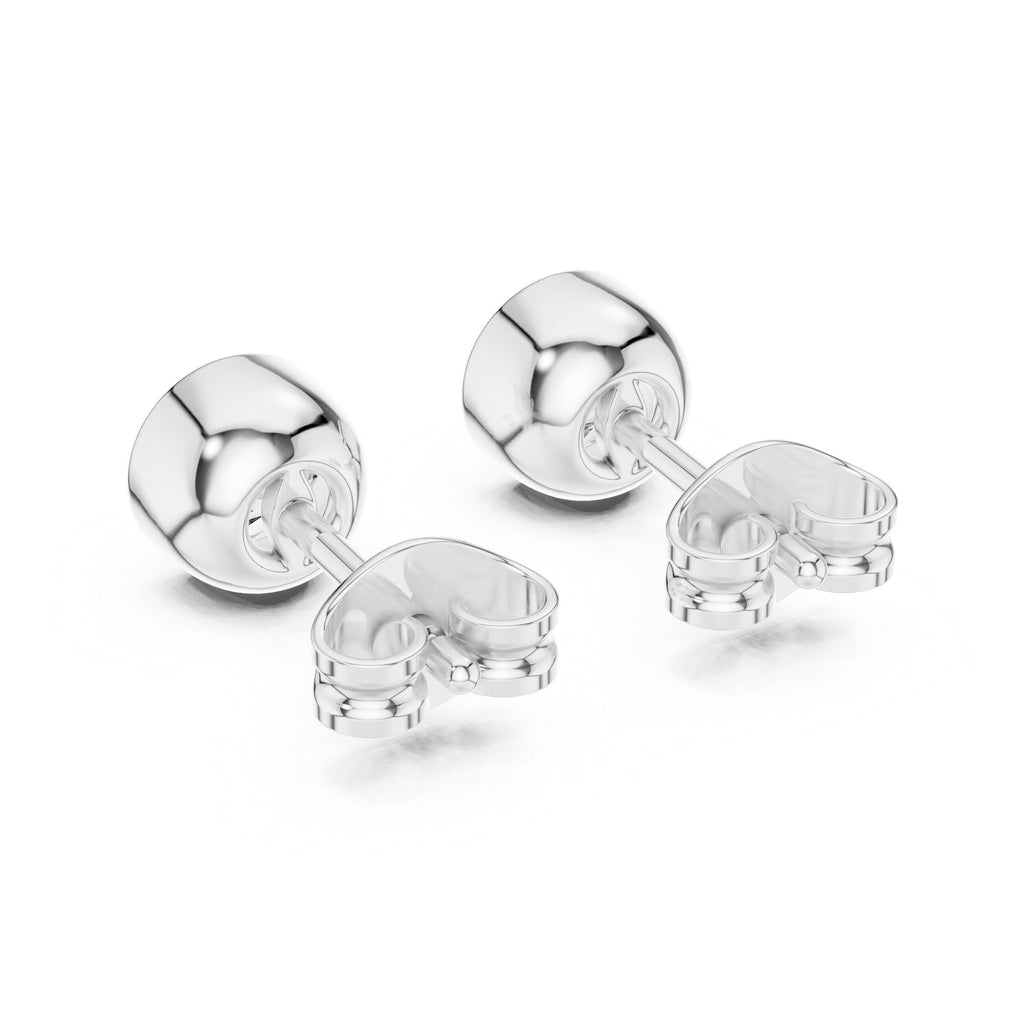 Round Moissanite Bezel Stud Earrings – 925 Sterling Silver, 18K Gold Vermeil