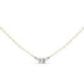 Oval & Pear Moissanite Three-Stone Necklace – 925 Sterling Silver, 18K Gold Vermeil