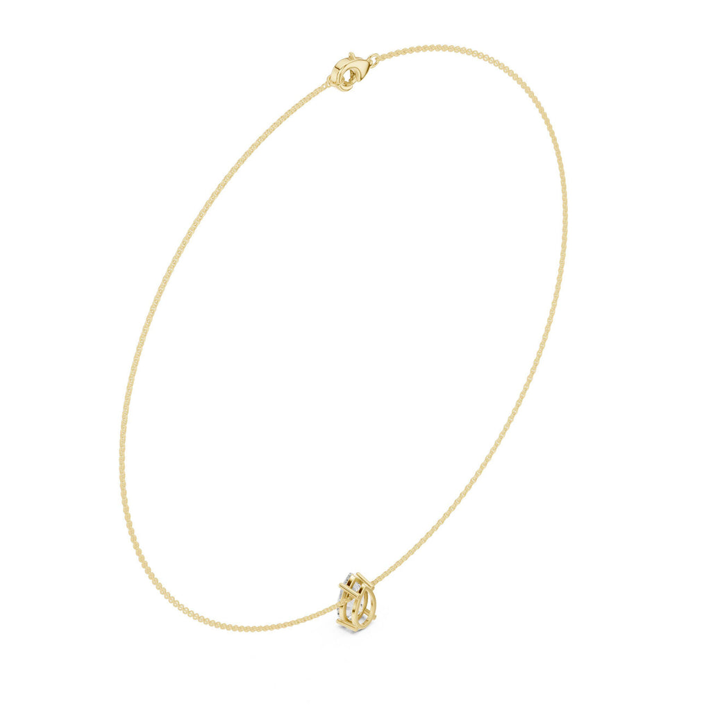 Pear Moissanite Solitaire Necklace – 925 Sterling Silver, 18K Gold Vermeil