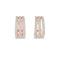 Moissanite Pavé Triple-Row Huggie Hoop Earrings – 925 Sterling Silver, 18K Gold Vermeil