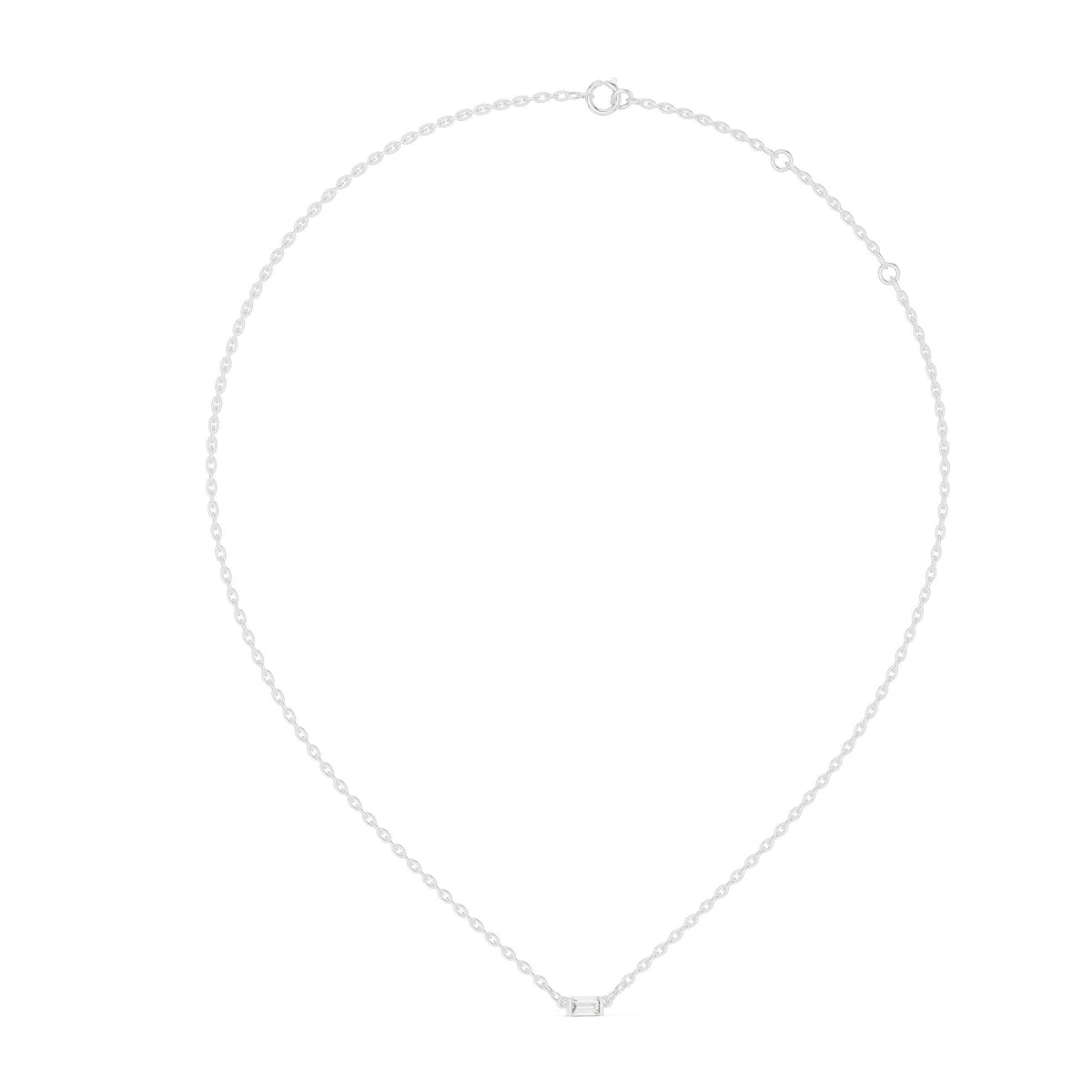 Baguette Moissanite Pendant – 925 Sterling Silver, 18K Gold Vermeil